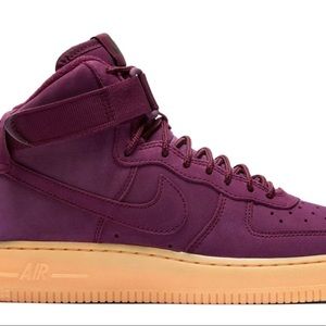 Nike Air Force 1 High WB Bordeaux (GS) 4y Suede Purple with gum bottom